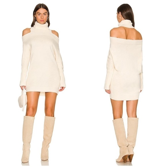 Lovers and Friends Anisa Turtleneck Sweater Dress in Cream - Picture 1 of 11